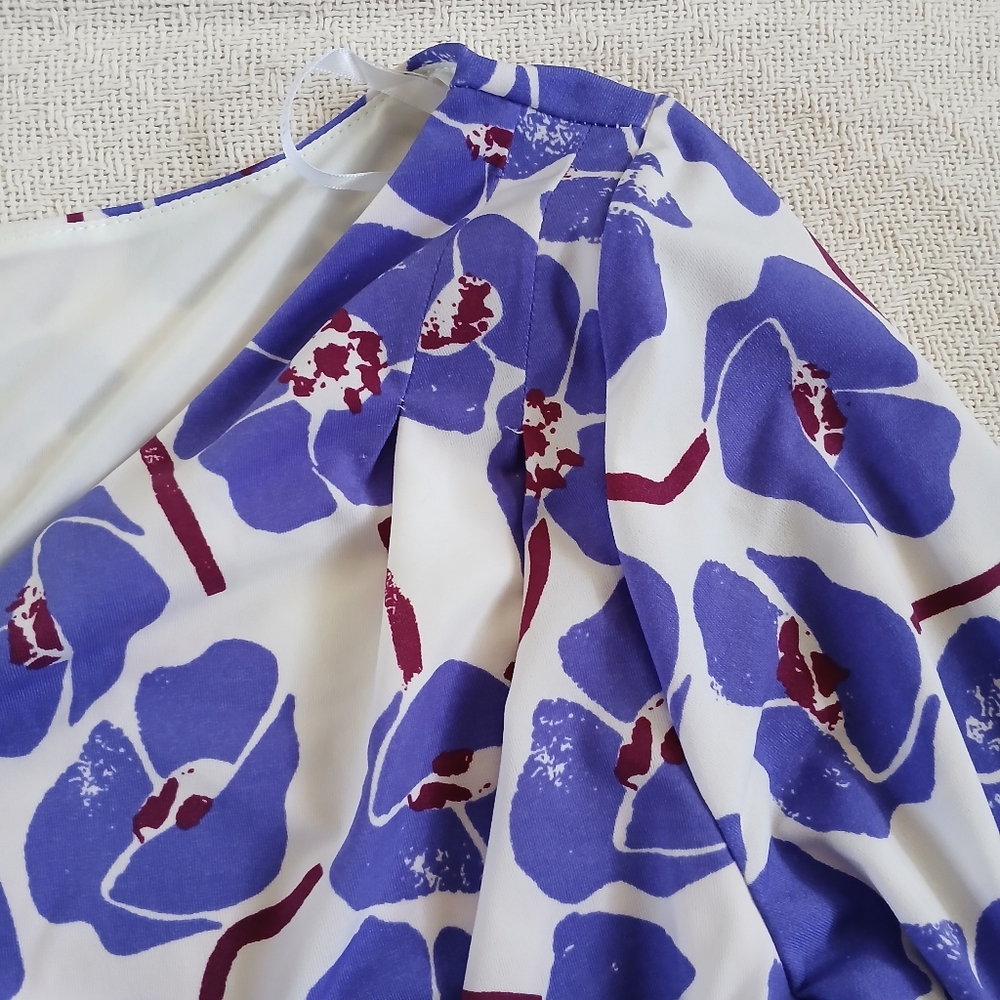 eloquii ♡ floral fit & flare slit front dress 20 plus size - Picture 6 of 11